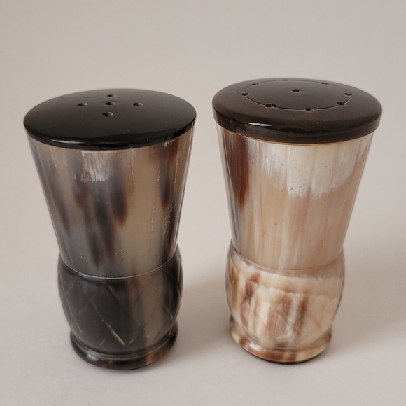 Buffalo Horn Salt and Pepper Shakers, set of 2 pieces - Picture 5 of 6